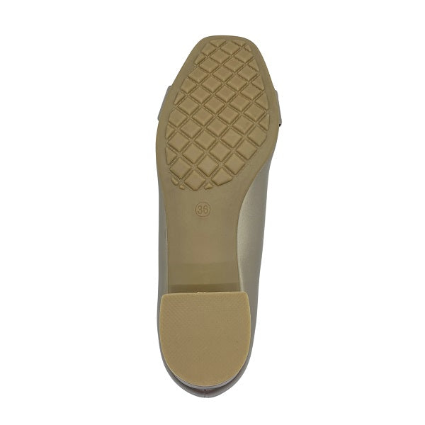 Kiki Alani K23-732 Women Gold Buckle Pumps In Pewter And Coffee, Sizes 35-41
