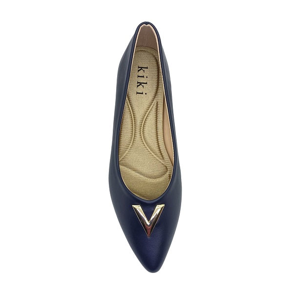 Kiki Olive K23-863 Women Pointed Toe Pumps In Off White And Navy, Sizes 35-41