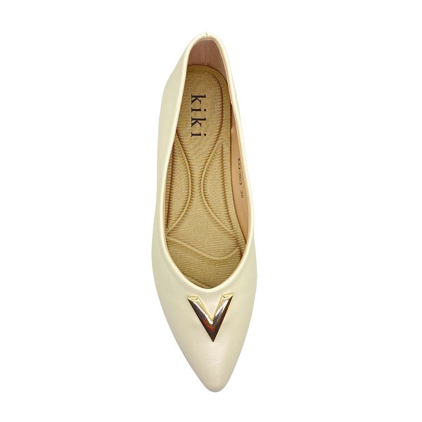 Kiki Olive K23-863 Women Pointed Toe Pumps In Off White And Navy, Sizes 35-41