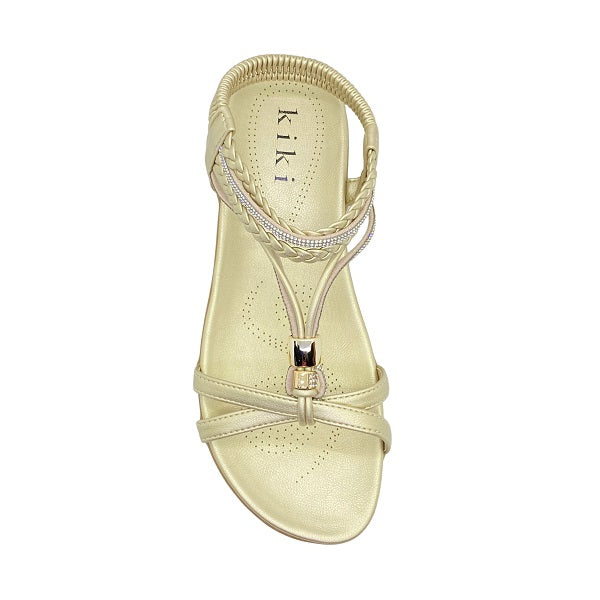 Kiki Catalina K23-883 Women Flat Sandals In Silver And Gold, Sizes 35-41