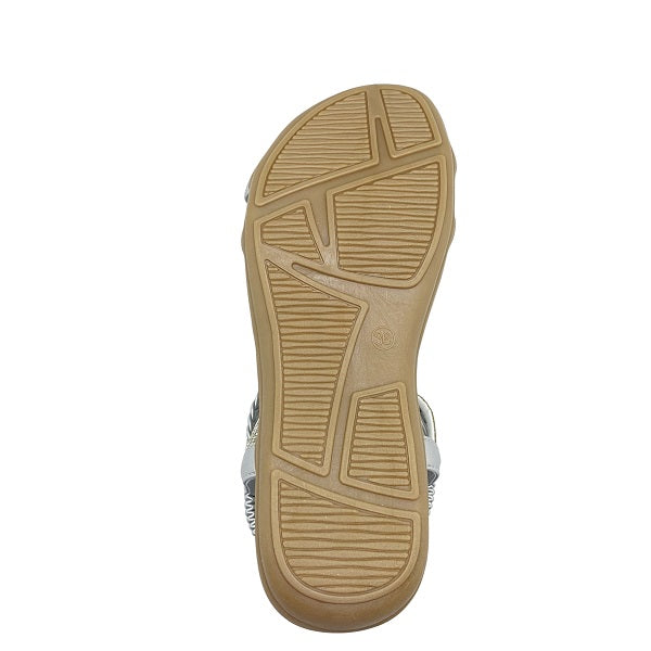 Kiki Catalina K23-883 Women Flat Sandals In Silver And Gold, Sizes 35-41