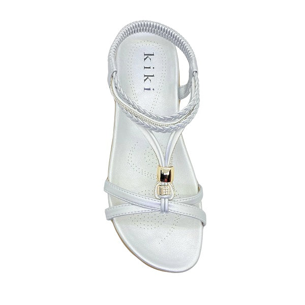Kiki Catalina K23-883 Women Flat Sandals In Silver And Gold, Sizes 35-41
