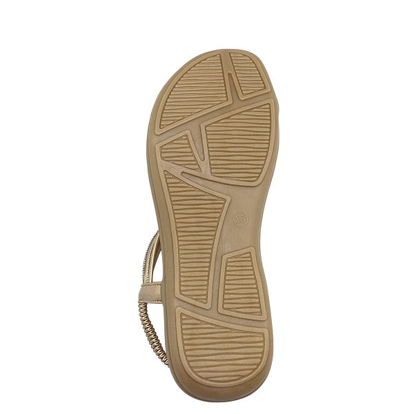 Kiki Winter K23-886 Women Flat Diamante Sandals In Silver And Champagne, Sizes 35-41