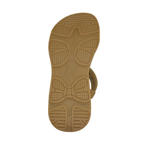 Kiki Ashley K23-887 Women Flat Toe Post Sandals In Camel And Grey, Sizes 35-41