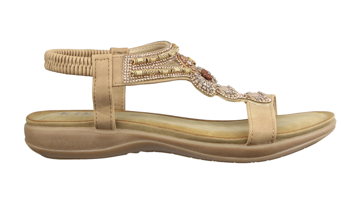Kiki Elisa K25-331 Women Sandals In Pink And Camel, Sizes 36-41