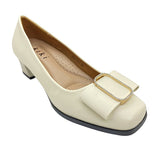 Kiki Bailey K23-721 Women Diamante Ornament Pumps In Beige And Black, Sizes 35-41