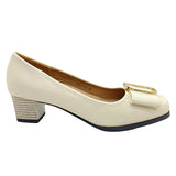 Kiki Bailey K23-721 Women Diamante Ornament Pumps In Beige And Black, Sizes 35-41