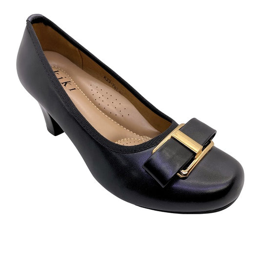 Kiki Rosalie K23-741 Women Bow Ornament Pumps In Beige And Black, Sizes 36-41
