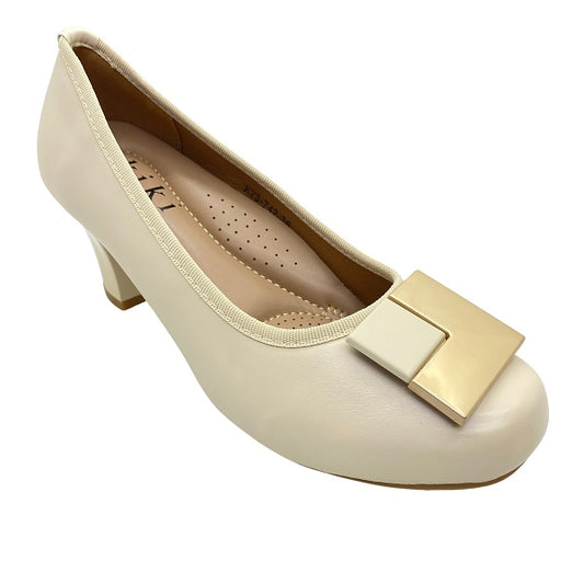 Kiki Sara K23-742 Women Square Buckle Pumps In Black, Sizes 36-41