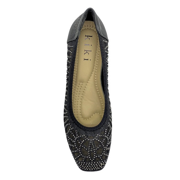 Kiki Emerson K23-752 Women Studded Mesh Pumps In Gold, Pewter And Black, Sizes 35-41