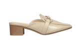 Kiki Mariana K24-2113 Women Mules In White And Khaki , Sizes 36-41