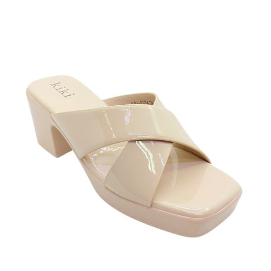 Kiki Harmony K24-2334 Women Criss-Cross Platform In Beige And Grey, Sizes 35-41
