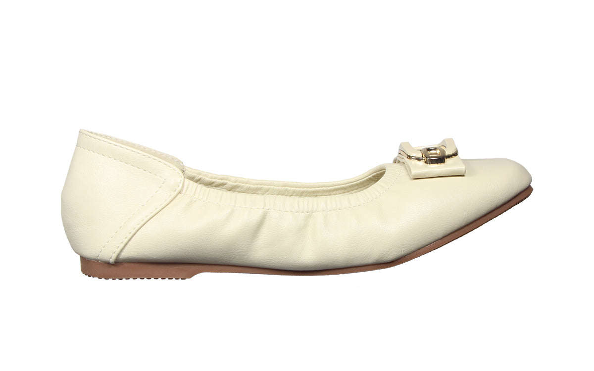 Kiki Madilyn K25-006 Women Flat Pumps In Beige And Black , Sizes 35-41
