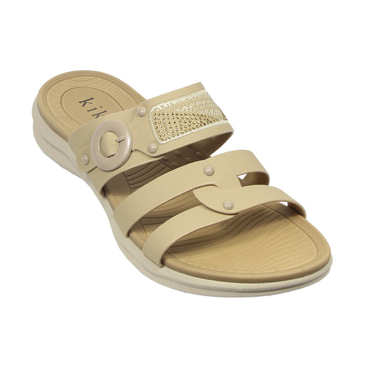 Kiki Raelyn K25-221 Women Cage Sandals In Beige And Black, Sizes 36-41