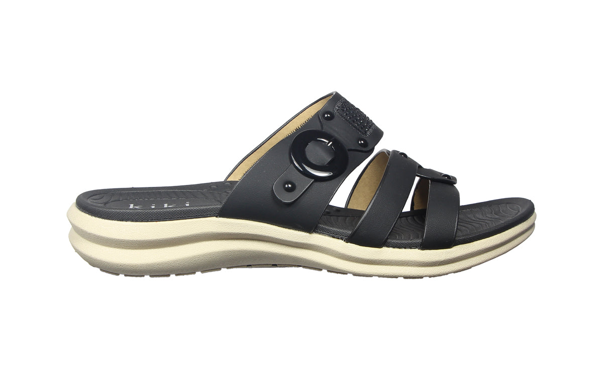 Kiki Raelyn K25-221 Women Cage Sandals In Beige And Black, Sizes 36-41