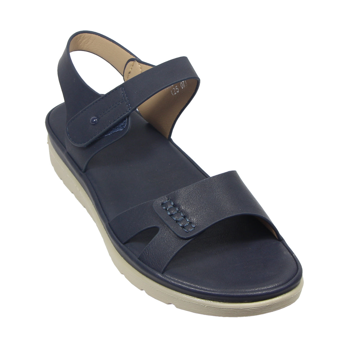 Kiki Helen K25-224 Women Flat Sandals In Beige And Navy, Sizes 36-41