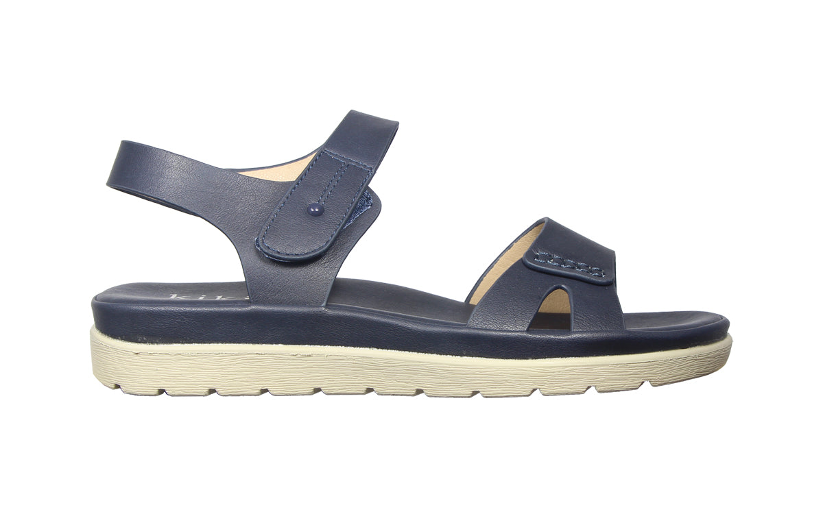 Kiki Helen K25-224 Women Flat Sandals In Beige And Navy, Sizes 36-41