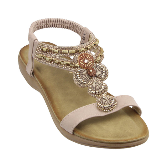 Kiki Elisa K25-331 Women Sandals In Pink And Camel, Sizes 36-41
