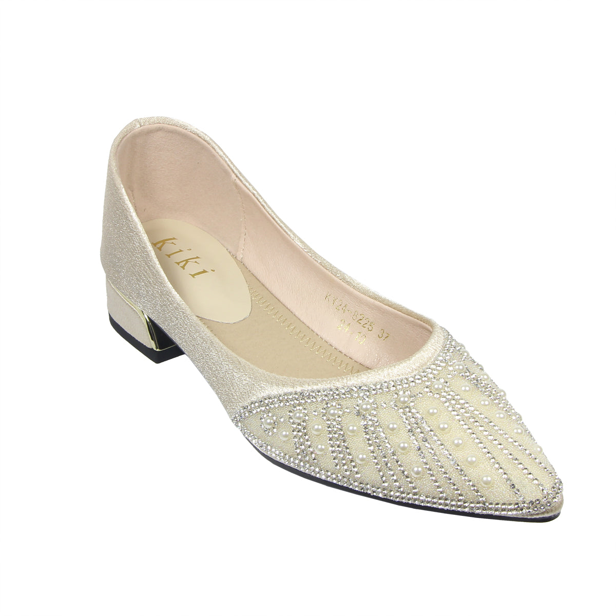 Kiki Stevie KY24-8225 Women Pointed Pumps In Gold And Black , Sizes 35-41