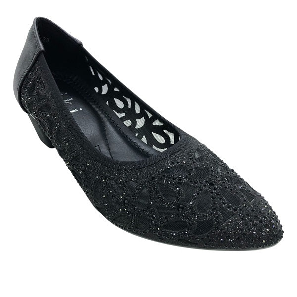 Ximena K22-6 Women Pointed Pumps In Black And Gold