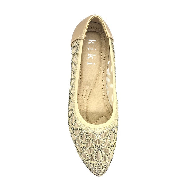 Ximena K22-6 Women Pointed Pumps In Black And Gold